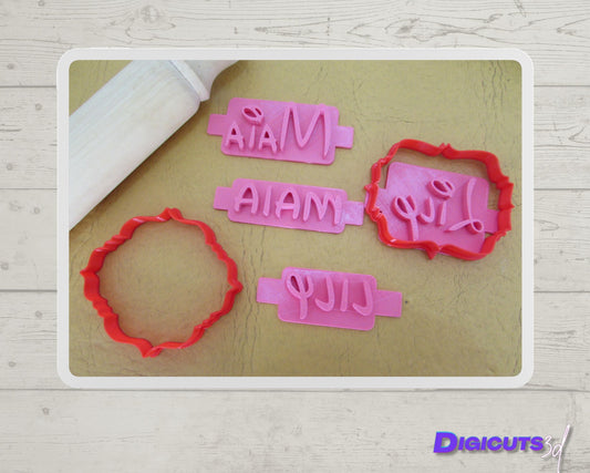 Customized cookie cutter Shape and Name 3D printed